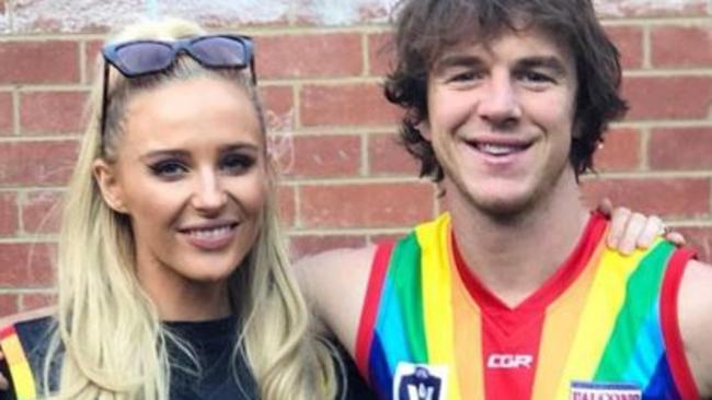 Bulldogs star Luke Picken with his wife Annie Nolan.