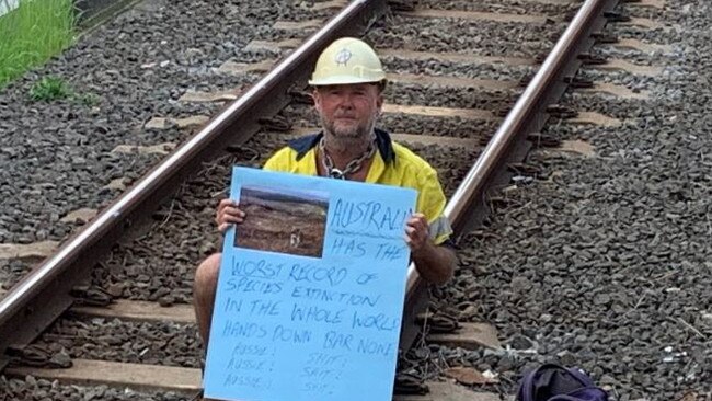 Trains were delayed in Brisbane this morning after a man briefly blocked tracks near the busy Bowen Hills station. Picture: Matt Watson.