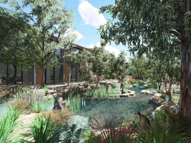 Artist impression of the proposed Taronga Wildlife Retreat.