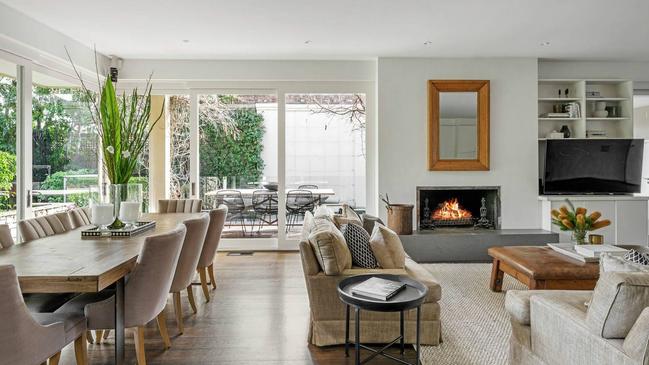 The living and dining area at the Prahan home, where the AFL boss previously hosted a number of senior coach dinners.