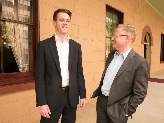 Newly-minted Kogarah MP Chris Minns and the Nationals’ Ben Franklin.