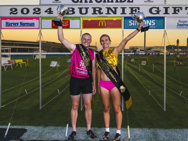 Burnie Gift winners Logan James and Kayedel Smith. Picture: Caroline Tan