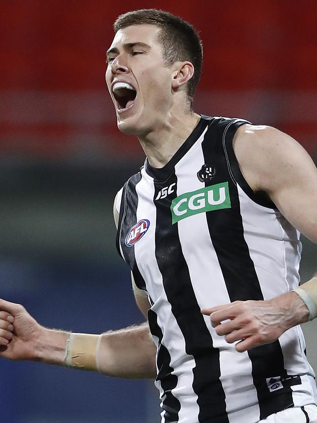 … as is Mason Cox to Collingwood’s.