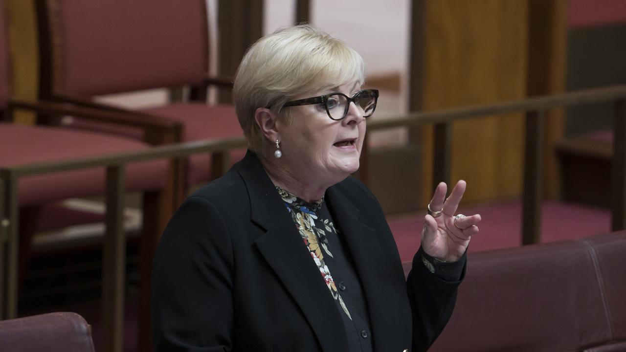 Senator Linda Reynolds has returned to Canberra for a Parliamentary sitting week as the trial continues. Picture: NewsWire / Martin Ollman