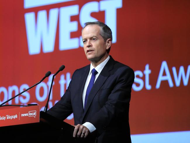 Bill Shorten speaking at the Champions of the West gala.