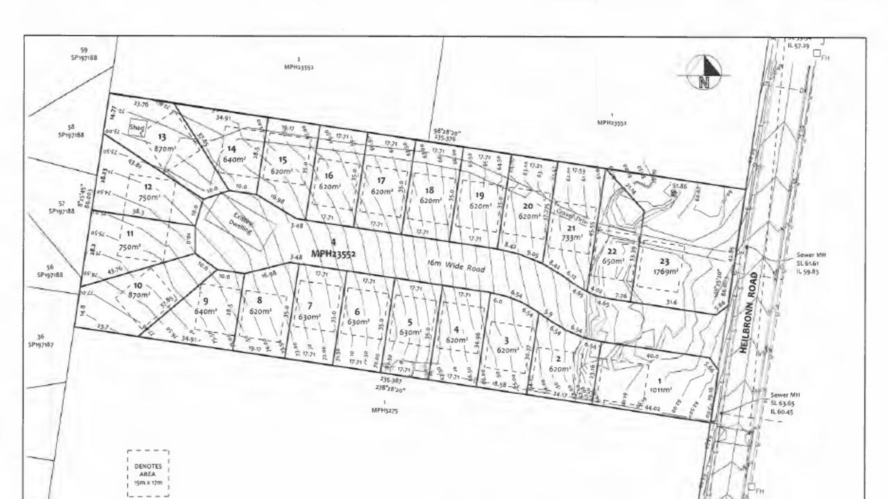 A new road running off Heilbronn Rd will be built to allow access to the blocks if the subdivision is approved.