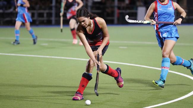 Souths’ Bella Cochran in the Cairns Hockey Association A Grade Women's Grand Final between Souths and Saints. PICTURE: BRENDAN RADKE