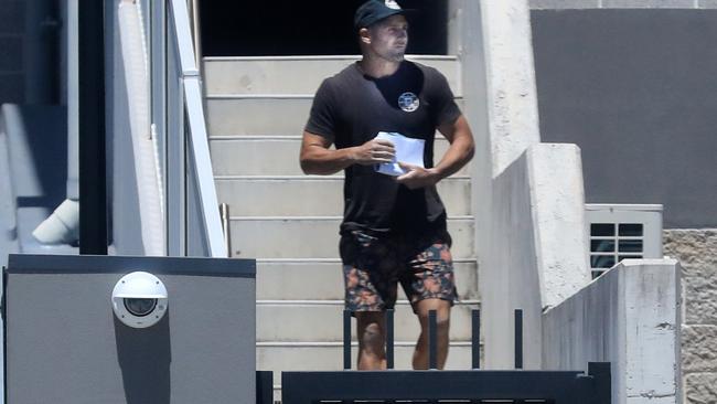 Former Gold Coast Titan and NRL player Michael Gordon is released from Police Custody at Tweed Heads Police Station. Picture: Scott Powick