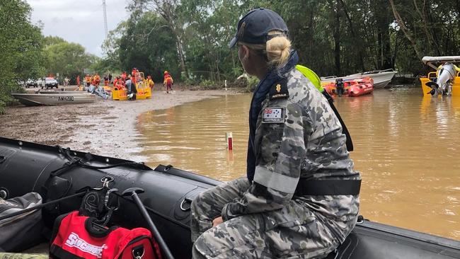 Royal Australian Navy personnel provide to Queensland Fire and Emergency Services near Cairns.