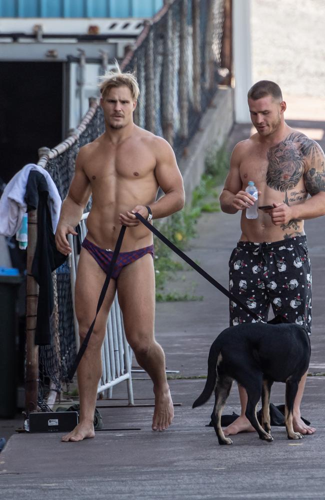 Jack De Belin with Euan Aitken pictured at WIN Stadium, Wollongong. Picture: Monique Harmer