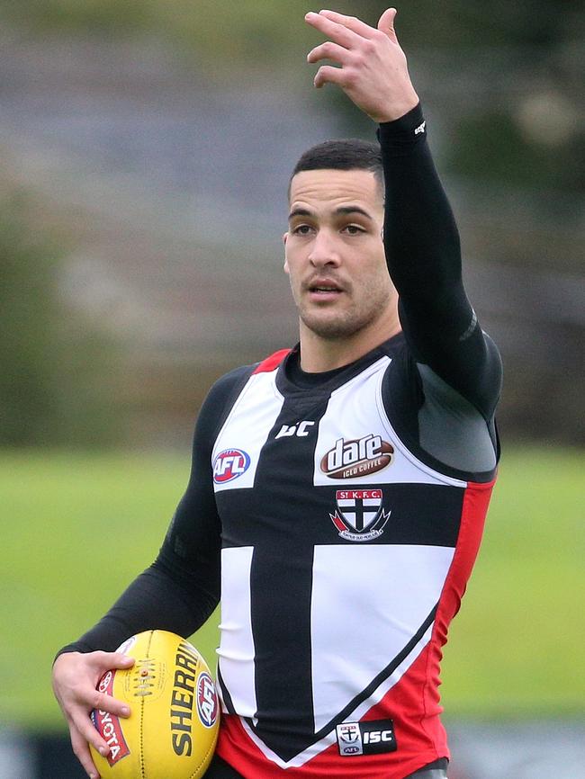 Shane Savage at St Kilda training. Picture: Hamish Blair