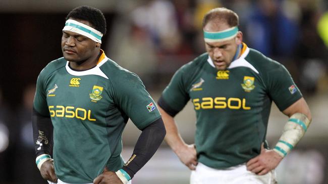 South Africa's Chiliboy Ralepelle (L) had one of the great names in world sport. Picture: AP