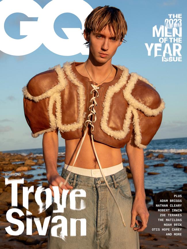 Troye Sivan on the cover of GQ Australia’s 2023 Man of the Year issue.