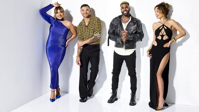 The Voice coaches, Jessica Mauboy, Guy Sebastian, Jason Derulo and Rita Ora. Picture: Nicholas Wilson