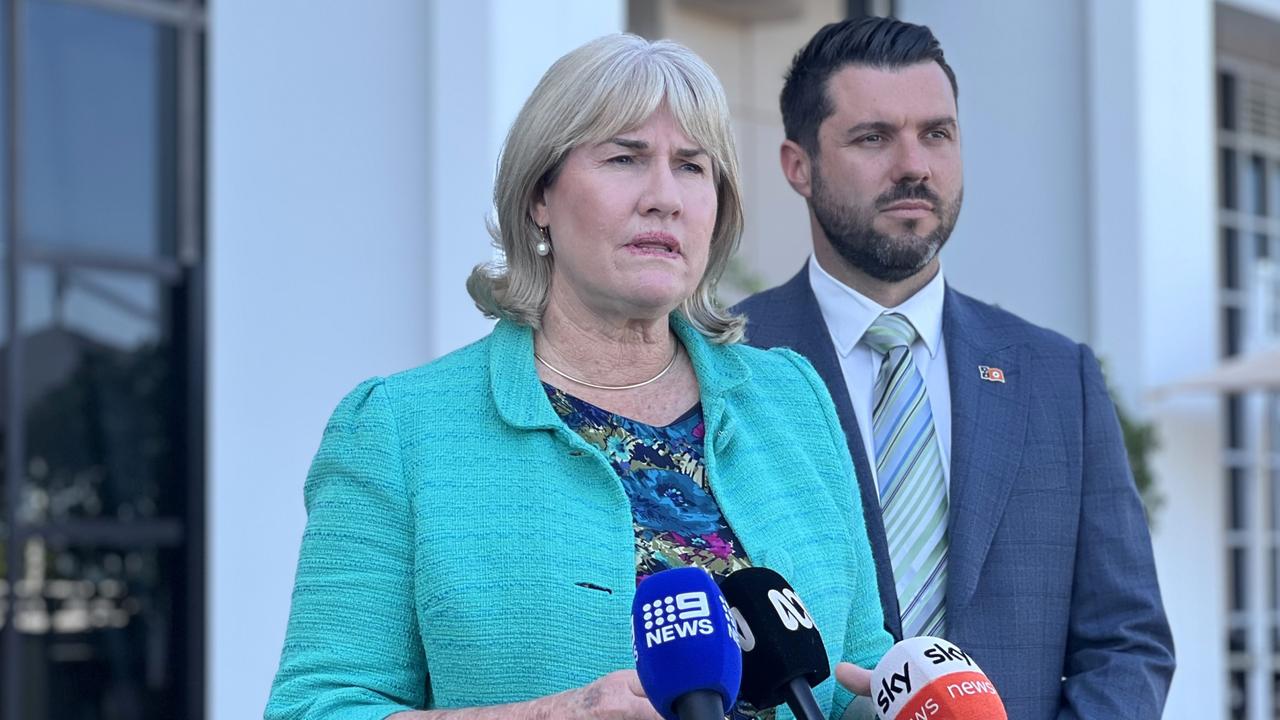 Chief Minister Eva Lawler and Police Minister Brent Potter said stand-alone laws to institute curfew would improve community safety. Picture: Fia Walsh.