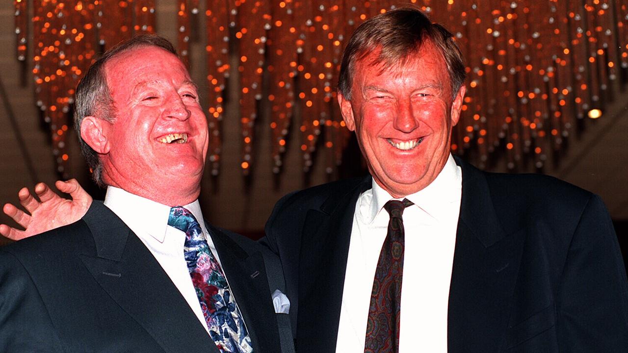 Johnny Raper and his good mate and advertising guru John Singleton.