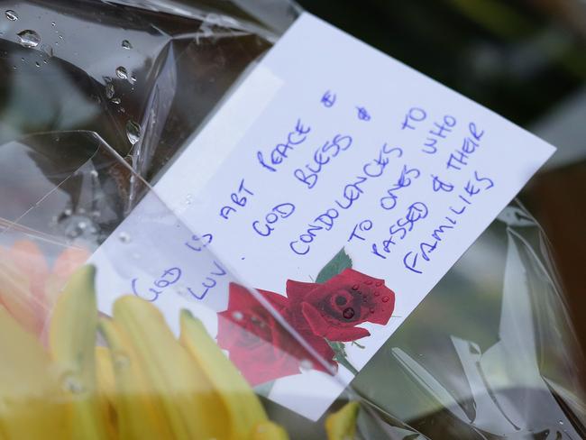 A moving tribute placed at the scene this morning.