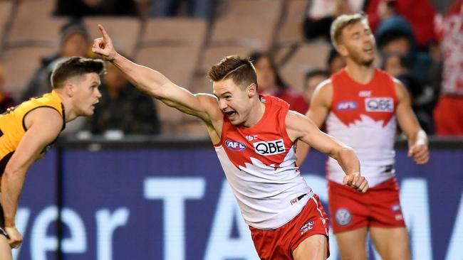 Ben Ronke celebrates kicking the match-winner.