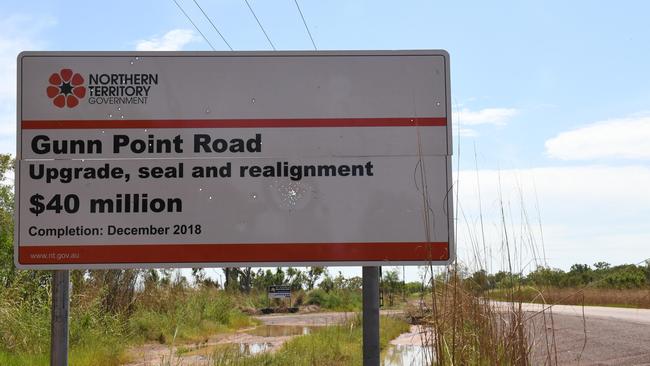 The NT government spent $40 million to upgrade Gunn Point Rd to a two-lane sealed standard, including sealing and realigning the rural road.