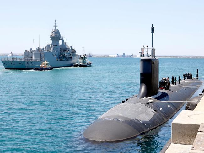 United States Navy Virginia Class submarine USS Mississippi arrives at Fleet Base West, Rockingham, Western Australia for a routine port visit. Picture: Supplied