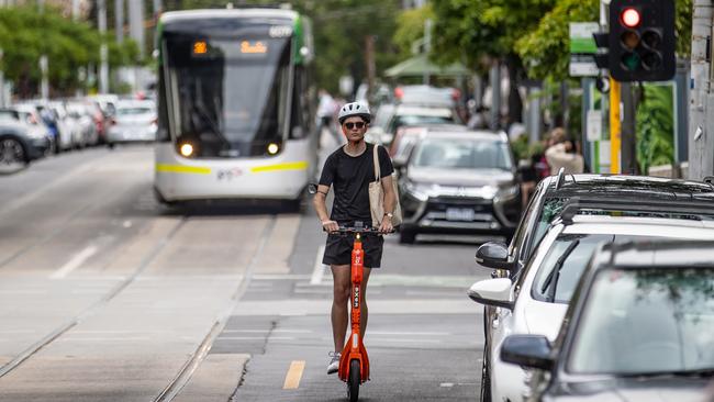 E-scooter riders are allowed to use roads and marked bike lanes. Picture: Jason Edwards