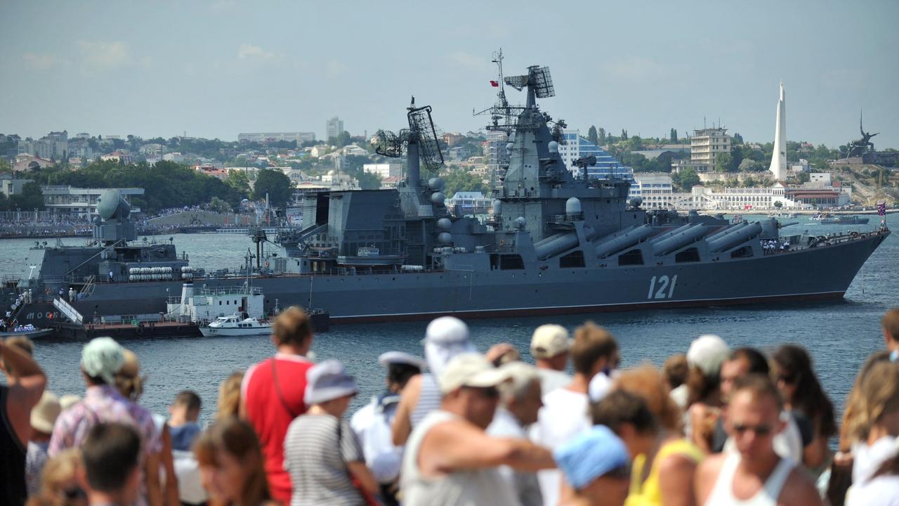 The Moskva guided missile cruiser pictured in 2011. Picture: AFP