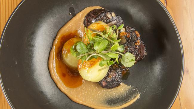 Housemade morcilla with spiced quince paste and apple is best-in-class.