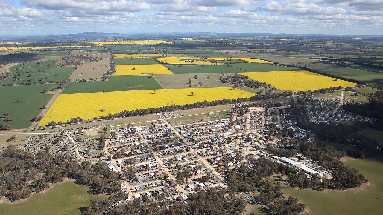 An aerial view of Henty Machinery Field Days. Picture: Yuri Kouzmin