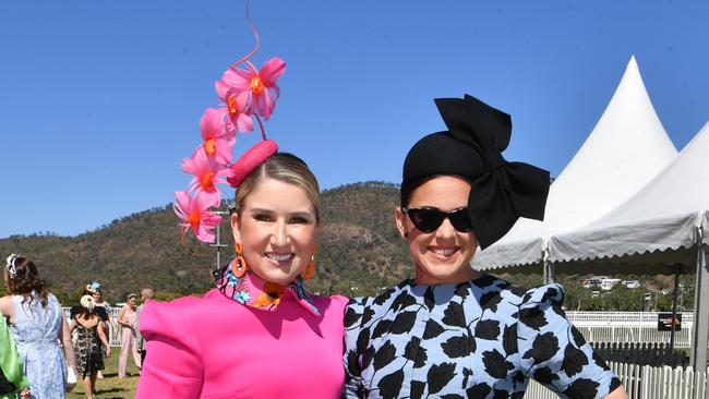 Ladies Day socials at Cluden. Kimberley Nitschke and Bec Rush. Picture: Evan Morgan