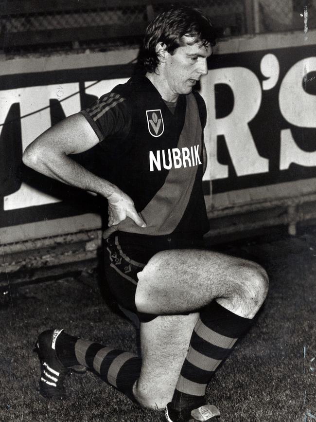 Neale Daniher at Essendon training in 1989.