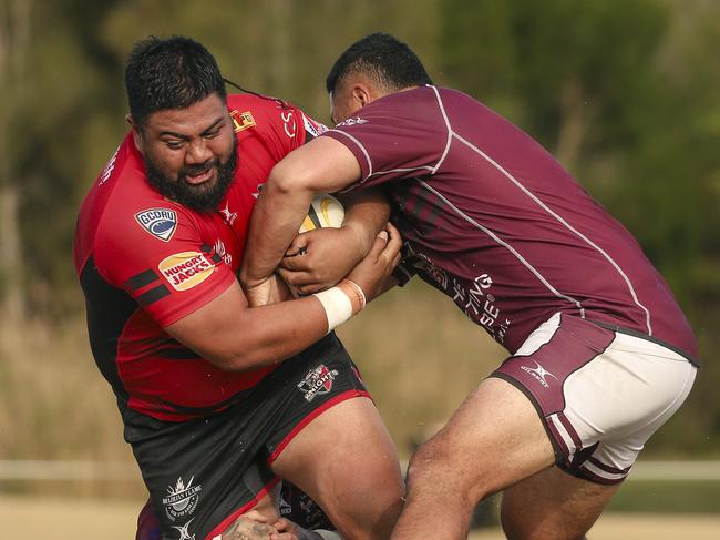 GCDRU major semi final between Colleges Knights and Nerang Bulls.Picture: Glenn Campbell