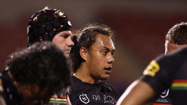 Jarome Luai has a knee injury (Photo by Mark Kolbe/Getty Images)