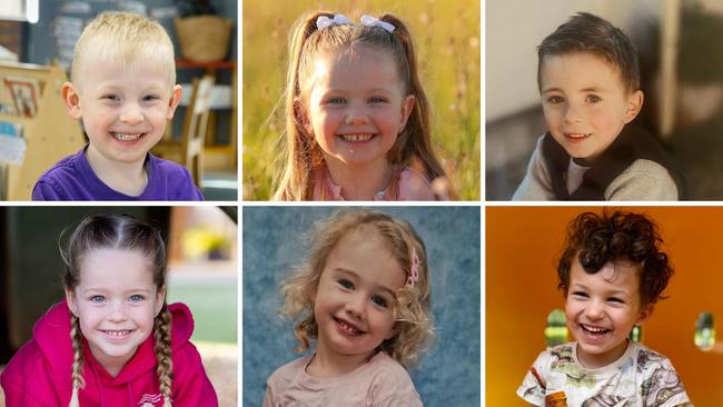 Six of the finalists in The Advertiser's Cutest Kindy Kid Comp. Pictures: Supplied