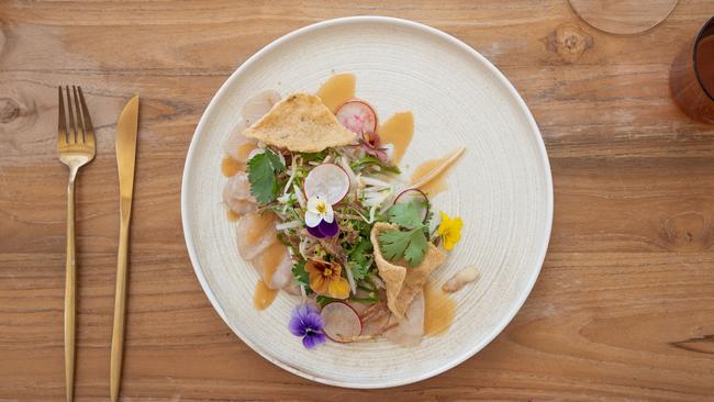 Kingfish ceviche with chilli and honey dressing at Down the Rabbit Hole, McLaren Vale. Picture: Supplied