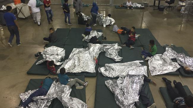 This US Customs and Border Protection photo shows illegal border crossers at the Central Processing Center in McAllen, Texas.