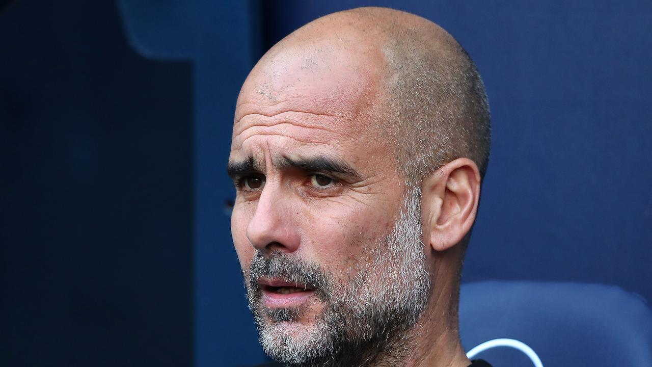 MANCHESTER, ENGLAND - MAY 08: Pep Guardiola, Manager of Manchester City, looks on prior to kick off of the Premier League match between Manchester City and Newcastle United at Etihad Stadium on May 08, 2022 in Manchester, England. (Photo by Alex Livesey/Getty Images)