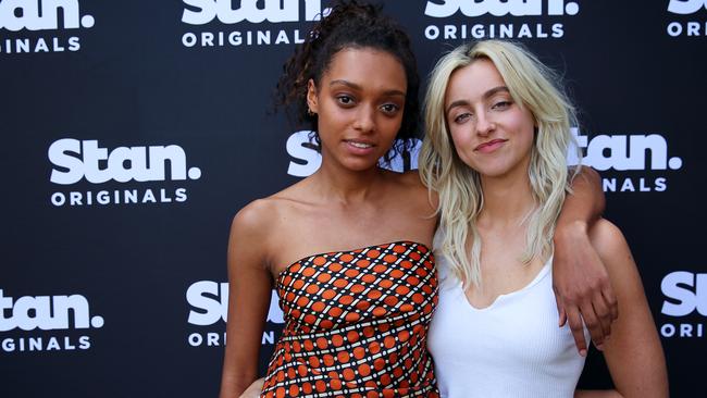 Actors Sophie Wilde and Bebe Bettencourt play the main characters in the upcoming Stan series Eden, filmed in August 2020.