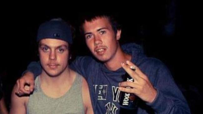 Aaron Pitt (left) and his childhood friend Mitchell Randell (right).