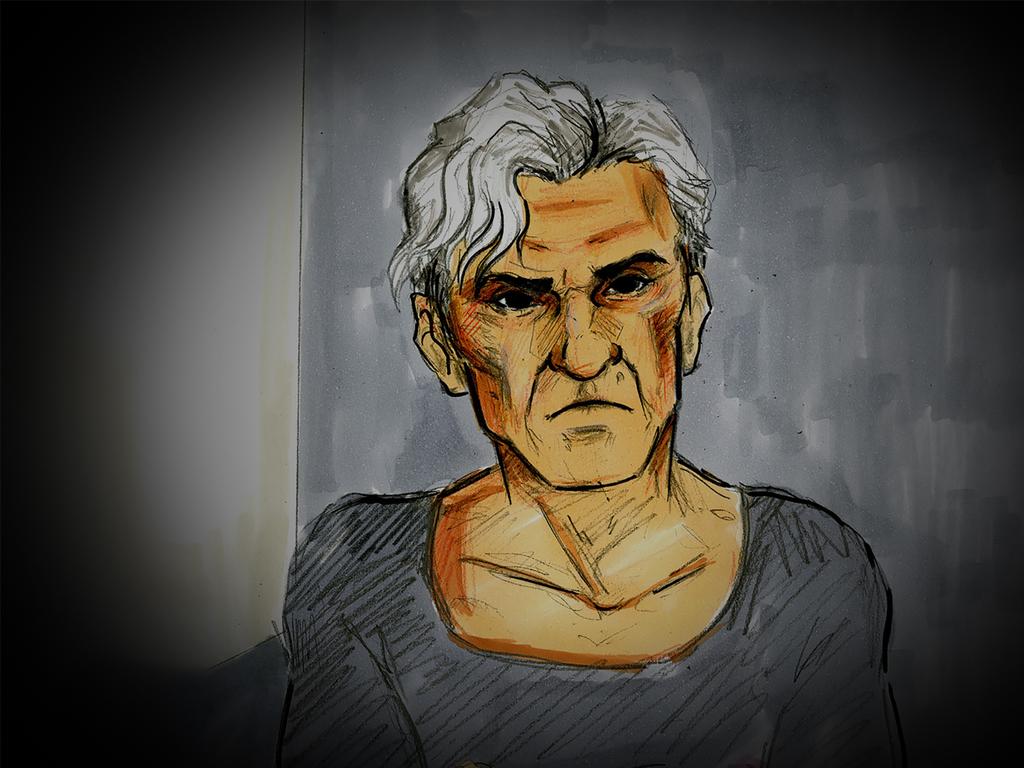 A court sketch of former AFL player and coach Dani Laidley during an earlier court appearance. Picture: AAP Image/Nine News