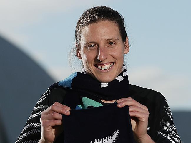 SYDNEY, AUSTRALIA - JUNE 26: Football Fern, Rebekah Stott poses during a media opportunity following the successful bid for Australia & New Zealand to host the 2023 FIFA Women's World Cup, at Hickson Road Reserve, The Rocks on June 26, 2020 in Sydney, Australia. (Photo by Mark Metcalfe/Getty Images)