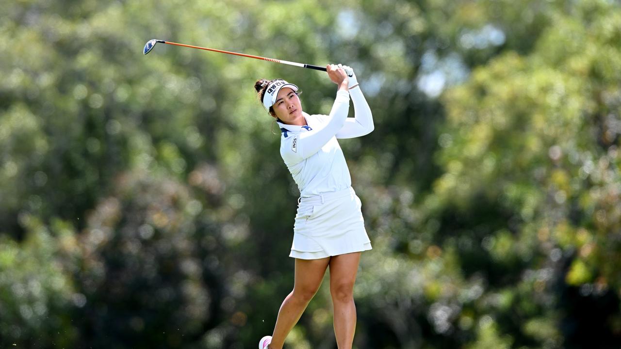 Su Oh plays a shot on her to victory at the Australian WPGA Championship at Royal Queensland in January, 2022. Picture: Bradley Kanaris/Getty Images