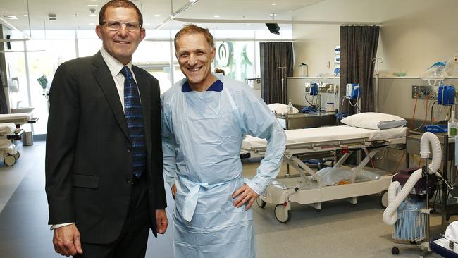 Double Bay Day Hospital managing director Chris Kourt and Associate Professor Martin Weltman in the recovery area at the new facility. Pictures: John Appleyard