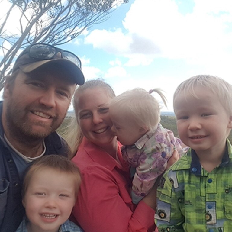 AgForce Young Producers’ Council member James Henderson with his family. Thursday, January 19, 2023. Picture: AgForce