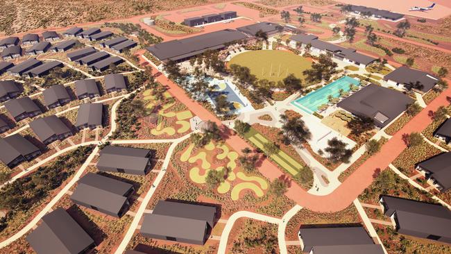 An artists impression of MinRes’ resort at its Onslow Iron project. Picture: Supplied