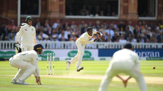 England debutant Jofra Archer produced a fierce spell of raw pace bowling at Lord’s.