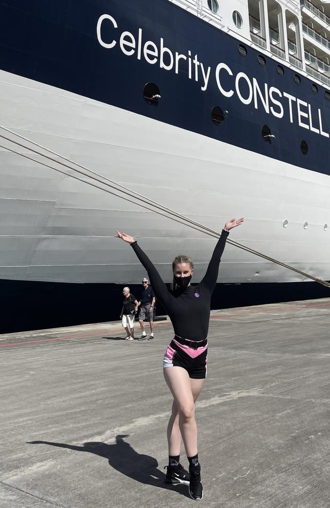 Cruise ship dancer Hayley Berck in 2022.