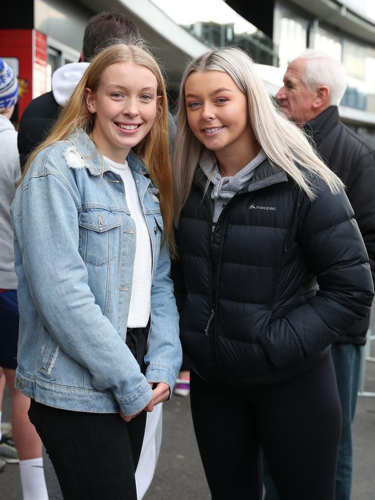 Claire Ransom, of Mount Stuart, and Jorja Holmes, of Glenorchy, at the Glenorchy v Launceston TSL game at Glenorchy. Picture: NIKKI DAVIS-JONES