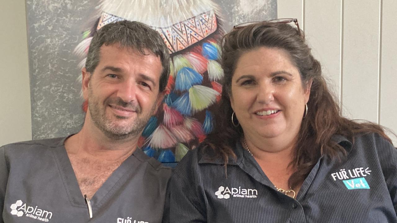 Gympie Vet Services managers Dr Dan McDougall and Dianna Blackwood said the new clinic would hopefully be opened by mid-May, 2023, putting an end to a challenging time spent spread across two buildings in Channon St.