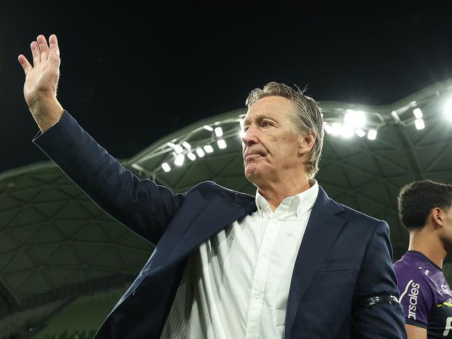 MELBOURNE, AUSTRALIA - MARCH 16: Storm coach Craig Bellamy is seen after the round two NRL match between Melbourne Storm and New Zealand Warriors at AAMI Park, on March 16, 2024, in Melbourne, Australia. (Photo by Robert Cianflone/Getty Images)