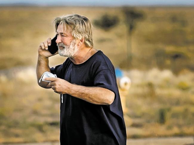 Alec Baldwin on the set of rust after the shooting. Picture: Jim Weber/Santa Fe New Mexican